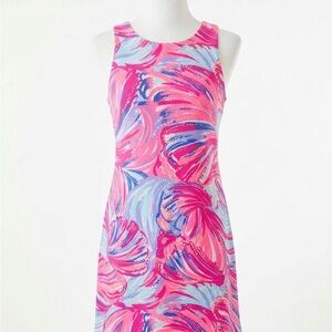 Lilly Pulitzer Jackie Silk Shift Dress in Magenta Oh My Guava print